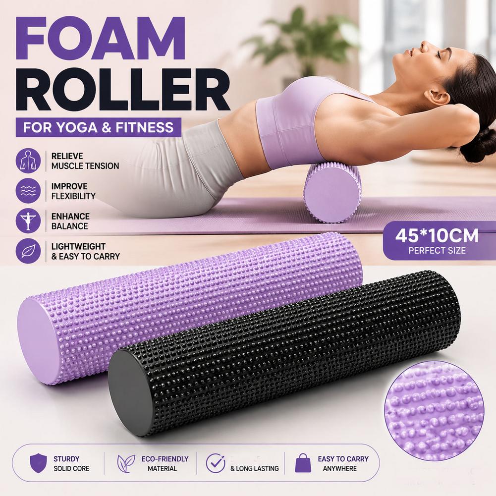 EVA High Density Yoga Foam Rol - Yoga Fitness Exercises recension och pris